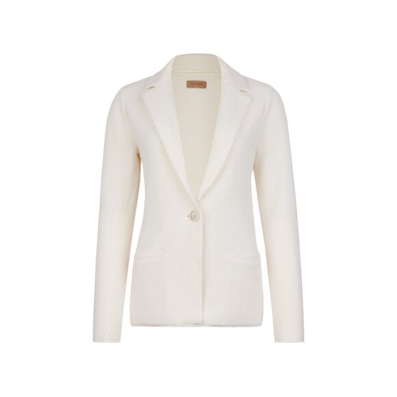FALCONERI Silk and Cotton Mouliné Blazer Jacket Women's Size Small Natural Beige - Picture 1 of 12